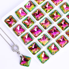 Vitrail Rose Princess Cut High Quality Glass Rhinestone Pendant WholesaleRhinestone
