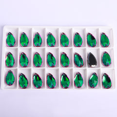 Heliotrope Drop Shape High Quality Glass Sew-on Rhinestones WholesaleRhinestone