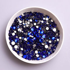 Mixed Sizes Sapphire Glass FlatBack Rhinestones For Nail Art Silver Back WholesaleRhinestone