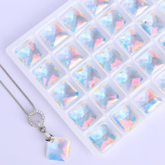 Light Crystal AB Princess Cut High Quality Glass Rhinestone Pendant WholesaleRhinestone