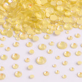 Mixed Sizes Mocha SS Yellow FlatBack Luminous Rhinestones For Nail Art WholesaleRhinestone