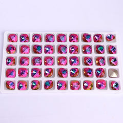 Heliotrope Cushion Square Shape High Quality Glass Pointed Back Fancy Rhinestones WholesaleRhinestone