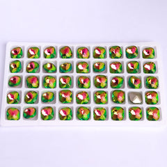 Vitrail Rose Dome Cushion Square Shape High Quality Glass Pointed Back Fancy Rhinestones WholesaleRhinestone