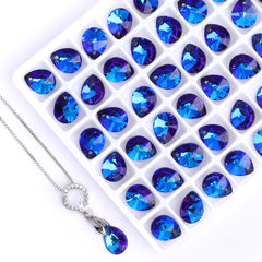 Bermuda Blue XILION Mini Pear High Quality Glass Rhinestone Pendant WholesaleRhinestone