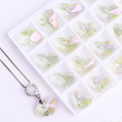 Luminous Green Truly In Love Heart High Quality Glass Rhinestone Pendant WholesaleRhinestone