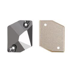 Jet Metallic Silver Cosmic Shape High Quality Glass Sew-on Rhinestones WholesaleRhinestone