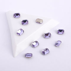 Lavender Rectangle Octagon Shape Pointed Back Fancy Rhinestones WholesaleRhinestone