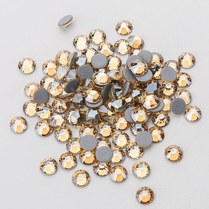 Golden Shadow HotFix Rhinestones Glass FlatBack Crystals WholesaleRhinestone