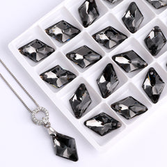 Silver Night Rhombus High Quality Glass Rhinestone Pendant WholesaleRhinestone