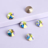 Crystal AB Rivoli Shape High Quality Glass Pointed Back Fancy Rhinestones WholesaleRhinestone