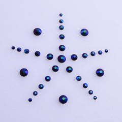 Mixed Sizes Black AB FlatBack Rhinestones For Nail Art Silver Back WholesaleRhinestone