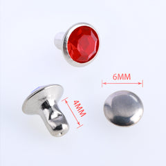 100 Sets Light Siam Glass Rhinestone Rivets for Leather Craft DIY Making WholesaleRhinestone