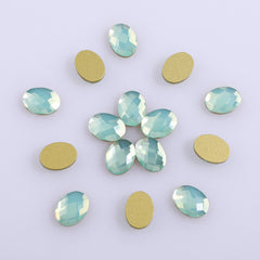Egg Shape Green Opal Flat Back Fancy Rhinestones WholesaleRhinestone