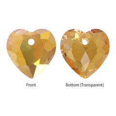 Metallic Sunshine Heart Cut High Quality Glass Rhinestone Pendant WholesaleRhinestone