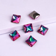 Heliotrope Princess Square Shape High Quality Glass Pointed Back Fancy Rhinestones WholesaleRhinestone