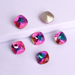 Heliotrope Cushion Square Shape High Quality Glass Pointed Back Fancy Rhinestones WholesaleRhinestone