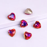 Violet Blue Heart Shape High Quality Glass Pointed Back Fancy Rhinestones WholesaleRhinestone