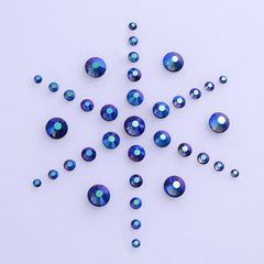 Mixed Sizes Montana AB FlatBack Rhinestones For Nail Art Silver Back WholesaleRhinestone