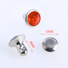 100 Sets Orange Glass Rhinestone Rivets for Leather Craft DIY Making WholesaleRhinestone