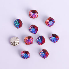 Millennium Series Round Square Shape Purple Volcano Glass Pointed Back Fancy Rhinestones WholesaleRhinestone