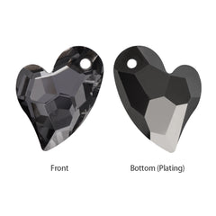 Silver Night Devoted 2 U Heart High Quality Glass Rhinestone Pendant WholesaleRhinestone