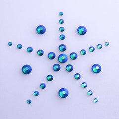 Mixed Sizes Indicolite AB FlatBack Rhinestones For Nail Art Silver Back WholesaleRhinestone