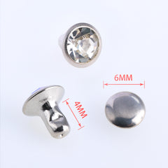 100 Sets Crystal Glass Rhinestone Rivets for Leather Craft DIY Making WholesaleRhinestone