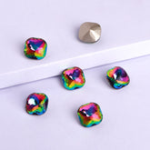 Volcano Dome Cushion Square Shape High Quality Glass Pointed Back Fancy Rhinestones WholesaleRhinestone