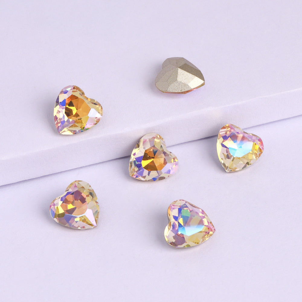 Paradise Shine Heart Shape High Quality Glass Pointed Back Fancy Rhinestones WholesaleRhinestone