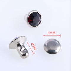 100 Sets Amethyst Glass Rhinestone Rivets for Leather Craft DIY Making WholesaleRhinestone