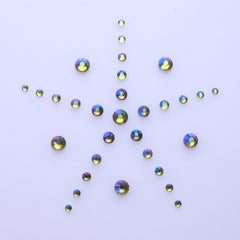 Mixed Sizes Olive Green AB FlatBack Rhinestones For Nail Art Silver Back WholesaleRhinestone