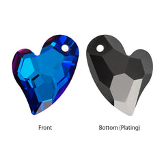 Bermuda Blue Devoted 2 U Heart High Quality Glass Rhinestone Pendant WholesaleRhinestone