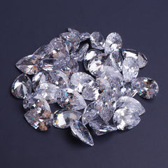 Pear Shape Pointed Back Crystal Cubic Zirconia Stones For Jewelry Restoration WholesaleRhinestone
