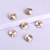 Golden Shadow Dome Cushion Square Shape High Quality Glass Pointed Back Fancy Rhinestones WholesaleRhinestone