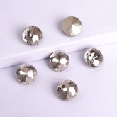 Satin Dome Round Shape High Quality Glass Pointed Back Fancy Rhinestones WholesaleRhinestone