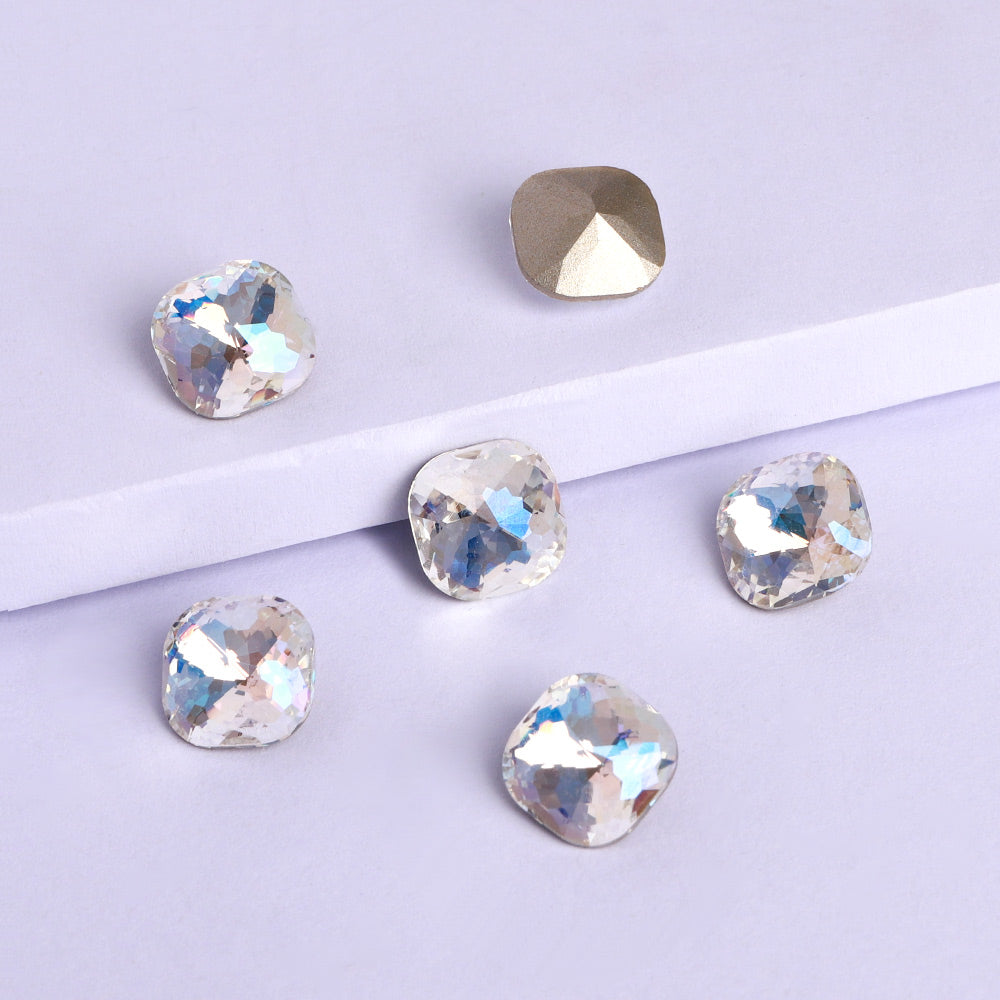 Moonlight Dome Cushion Square Shape High Quality Glass Pointed Back Fancy Rhinestones WholesaleRhinestone