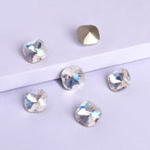 Moonlight Dome Cushion Square Shape High Quality Glass Pointed Back Fancy Rhinestones WholesaleRhinestone