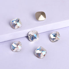 Moonlight Dome Cushion Square Shape High Quality Glass Pointed Back Fancy Rhinestones WholesaleRhinestone