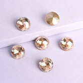 Golden Shadow Dome Round Shape High Quality Glass Pointed Back Fancy Rhinestones WholesaleRhinestone