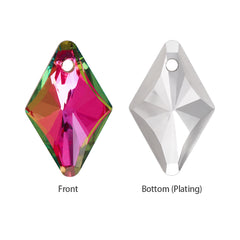 Vitrail Rose Rhombus High Quality Glass Rhinestone Pendant WholesaleRhinestone