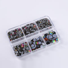 Mixed Sizes 6 Grid Box Rainbow Glass HotFix Rhinestones For Clothing DIY WholesaleRhinestone