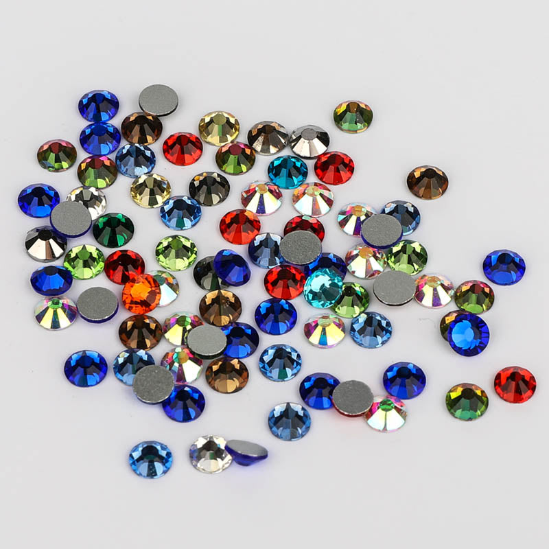 Mixed Colors Glass FlatBack Rhinestones Silver Back WholesaleRhinestone