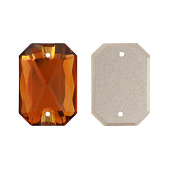 Tangerine Octagon Shape High Quality Glass Sew-on Rhinestones WholesaleRhinestone