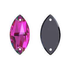 Vitrail Rose Navette Shape High Quality Glass Sew-on Rhinestones WholesaleRhinestone