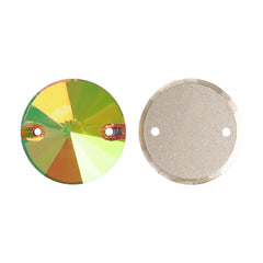 Iridescent Green Rivoli Shape High Quality Glass Sew-on Rhinestones WholesaleRhinestone