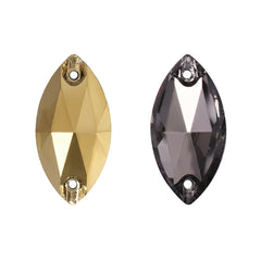 Dorado Navette Shape High Quality Glass Sew-on Rhinestones WholesaleRhinestone