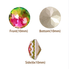 Vitrail Rose Dome Round Shape High Quality Glass Pointed Back Fancy Rhinestones WholesaleRhinestone