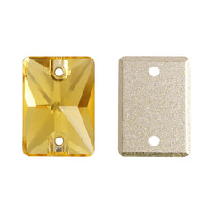 Light Topaz Rectangle Shape High Quality Glass Sew-on Rhinestones WholesaleRhinestone