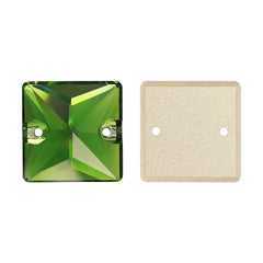 Fern Green Square Shape High Quality Glass Sew-on Rhinestones WholesaleRhinestone