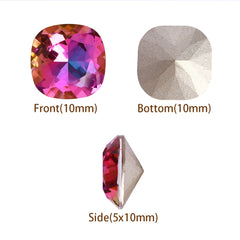 Heliotrope Cushion Square Shape High Quality Glass Pointed Back Fancy Rhinestones WholesaleRhinestone